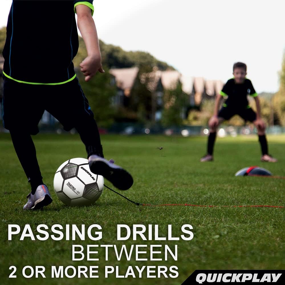 QUICKPLAY Replay Soccer Training Ball | Adjustable Bungee Elastic Training Ball with Base Weight