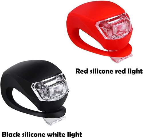 Malker Bicycle Light Front and Rear Silicone LED Bike Light Set - Bike Headlight and Taillight,Waterproof & Safety Road,Mountain Bike Lights,Batteries Included