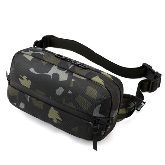 Adjustable Sling Bag for Men Women with Anti-theft Zipper,Multipurpose Crossbody Bags Chest Waist Belt,Water Resistant Fanny Pack Shoulder Hip Pack for Travel,Cycling,Work, Sport,Camo Green