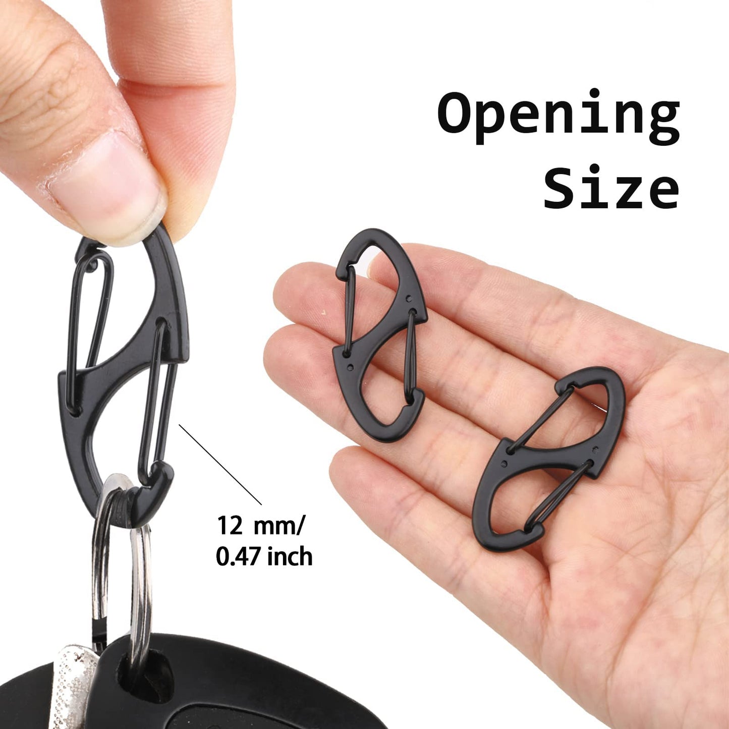 40 Pcs Colorful S Shaped Double Carabiner - 1.6 Inch Dual Gate S Binder Carabiner - Trigger Snap Hooks for Small Doll Pendant Key Rings,Ideal for Camping Traveling Fishing