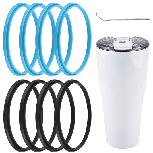(8pcs) ubber Seal Replacement for BruMate Nav - 32oz Leak Proof Insulated Coffee Mug,Seal Gasket for BruMate Nav - 32oz Bottle Leak Proof Insulated Travel (8, Black/Blue)