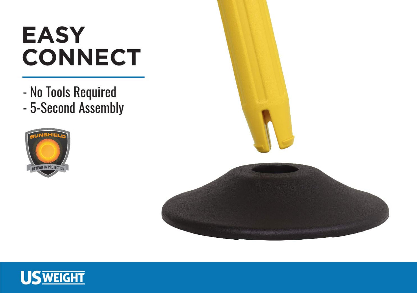 Weight ChainBoss Black Stanchion with Fillable Base - No Chain Needed