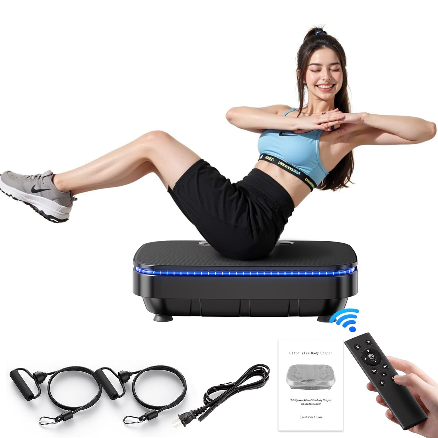 APUOCE Vibration Plate Exercise Machine, Lymphatic Drainage Machine for Home Fitness, Whole Body Workout Power Vibrate Fitness Platform for Weight Loss & Shaping