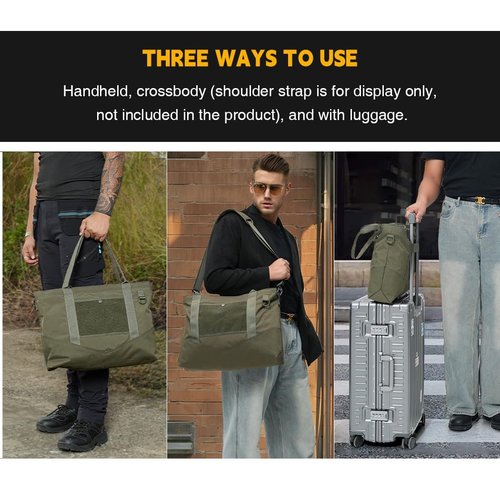 IDOGEAR Tactical Handheld Tote Pouch Multiuse Zipper Storage Bag Portable EDC Organizer For Camping Traveling Gym Commute(Ranger Green)
