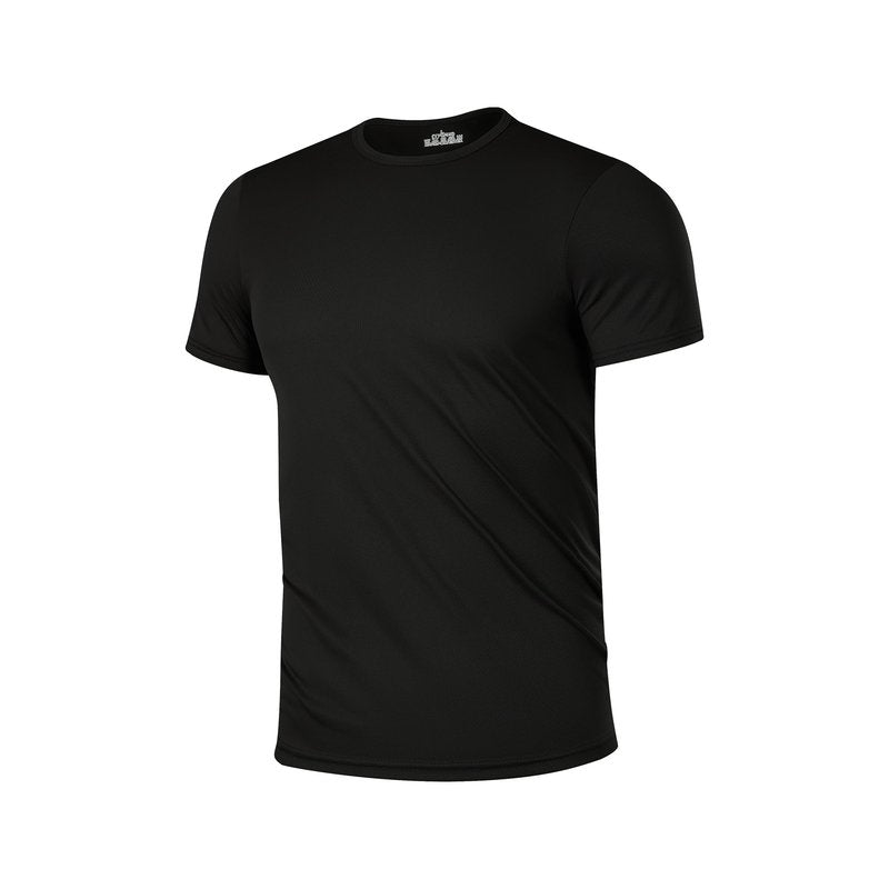 Men’s Running Gym Workout Short Sleeve Dry Fit Moisture Wicking Crew Neck T Shirts Athletic Sport Tee Tops 12 Pack-L-Black