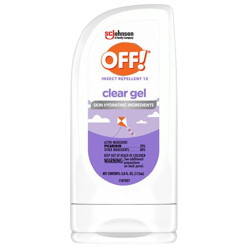 OFF! Clean Feel Insect Repellent Clear Gel with 20% Picaridin, Bug Repellent with Long Lasting Protection from Mosquitoes and Ticks, Hydrating, 3.8 oz