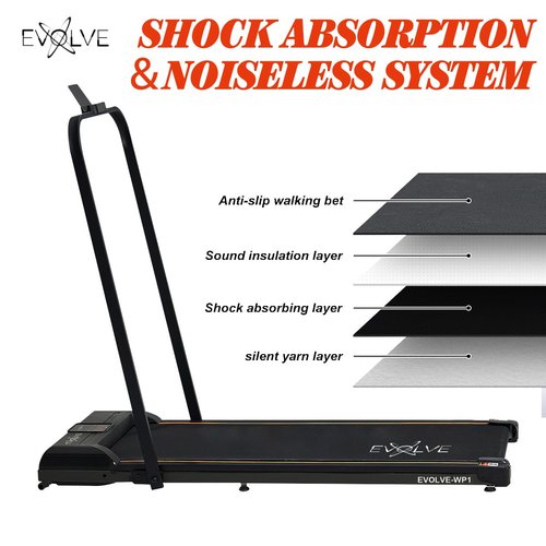 Walking Pad Treadmill with Foldable Handle Bar - Under Desk Treadmill for Home & Office | Remote Control, Bluetooth Speaker, LED Display | 265 lb Capacity
