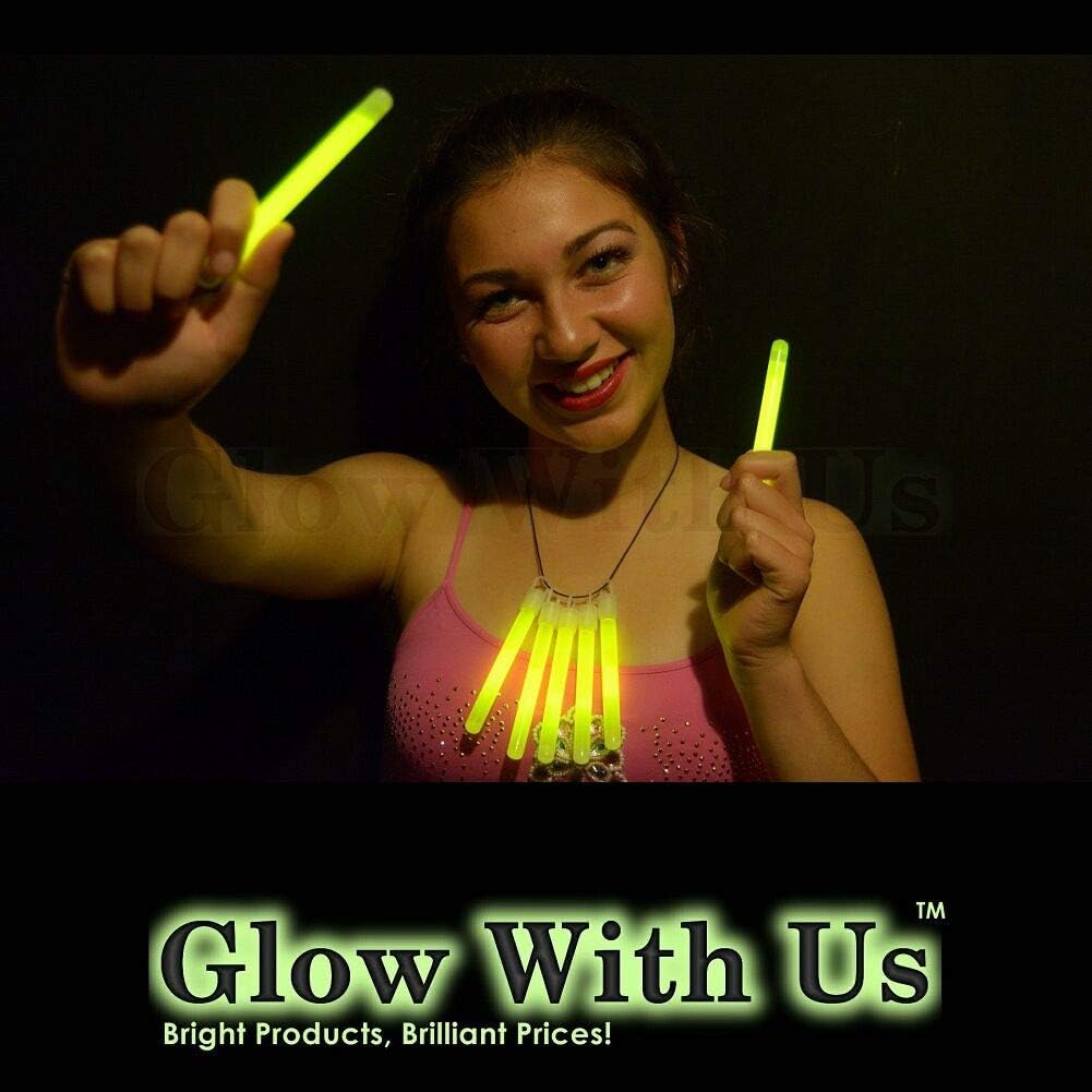 Glow Sticks Bulk Wholesale, 50 4” Blue Glow Stick Light Sticks. Bright Color, Kids Love Them! Glow 8-12 Hrs, 2-Year Shelf Life, Sturdy Packaging, GlowWithUs Brand