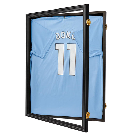 KCRasan Lockable Kids Jersey Display Case Youth Jersey Box with UV Protection for Baseball, Basketball, Football, Soccer & Uniform, Small