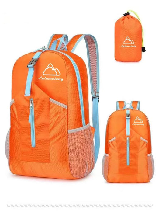 Lalamelody 20L Lightweight Backpack Daypack Foldable Waterproof Packable Hiking Travel Shoulder Bag for Man Woman Orange