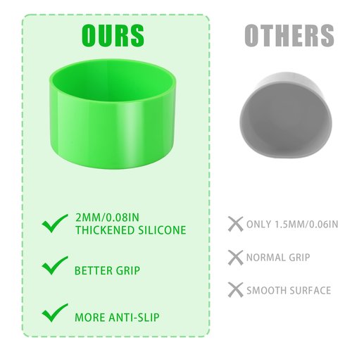 PEUTIER Protective Silicone Boot for Stanley Cup 20-40oz, Anti-Noise Anti-Scratch Water Bottle Silicone Case BPA Free Bottom Silicone Sleeve Cover for Water Bottles with 2.8-2.95in Base(Neon Green)