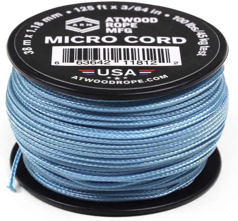 Atwood Rope MFG Micro Utility Cord 1.18mm X 125ft Reusable Spool | Tactical Nylon/Polyester Fishing Gear, Jewelry Making, Camping Accessories