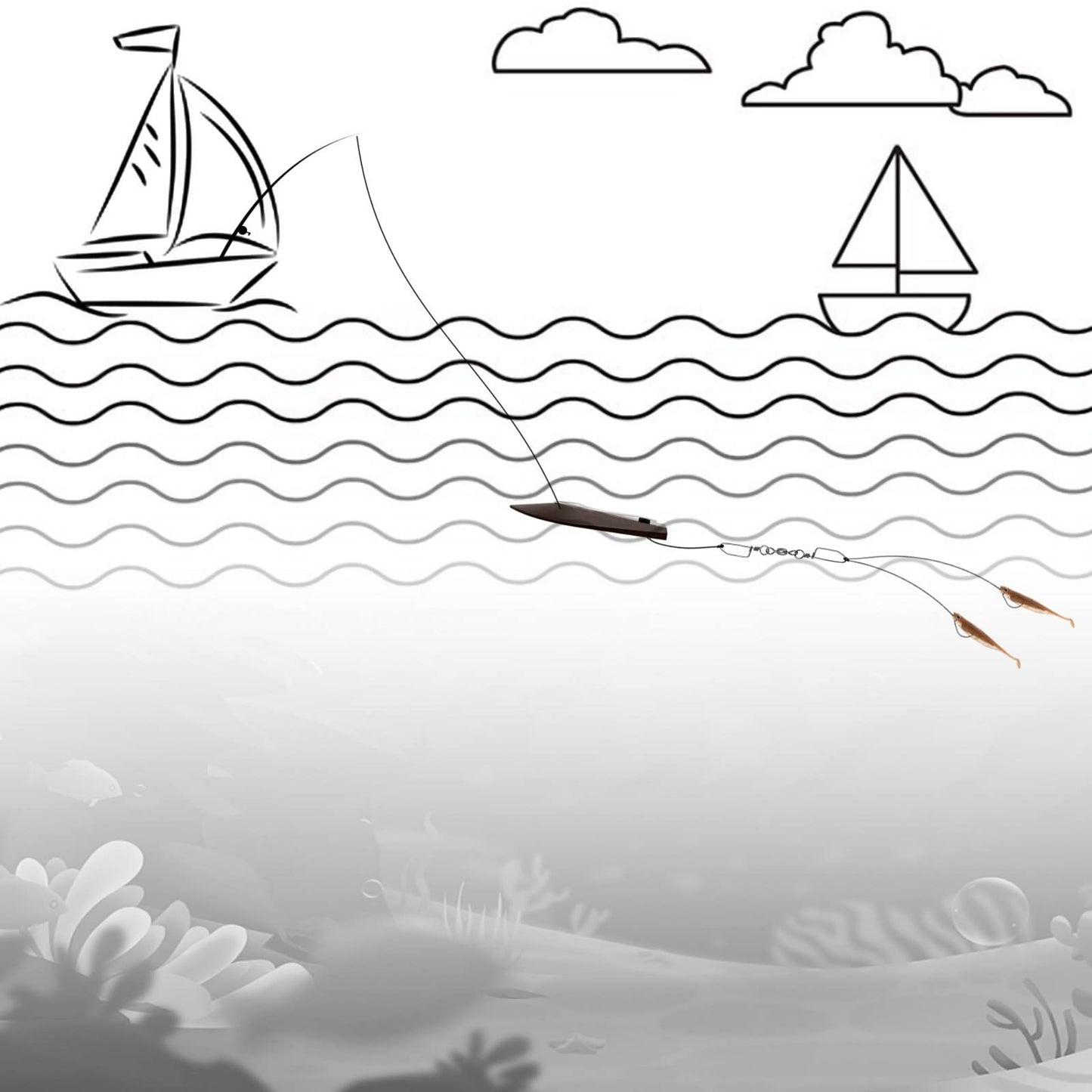 Alwonder 30PCS Double Snap Swivels, Trolling Planer Board Line Release Clips, High Strength Stainless Steel Coastlock Snaps with Black Nickel Coating, Saltwater Barrel Swivels Connector #6 * 1-52LB