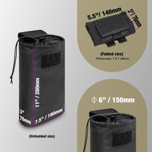 TSPRO MOLLE Drop-Dump Utility Pouch Folding Tactical Magazine Holder for Belts (Khaki)