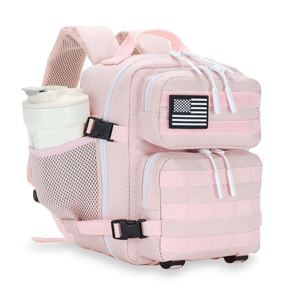 9L Mini Tactical Backpack for Men and Women, Tactical Backpack Small for Hiking, Small Tactical Bag（Pink）