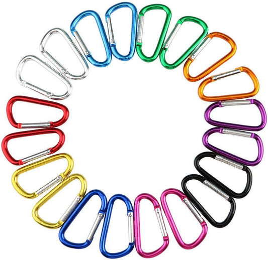 20Pcs 5cm Aluminum Alloy Carabiner, Multicolour Mini Carabiner Keychain, Not for Climbing