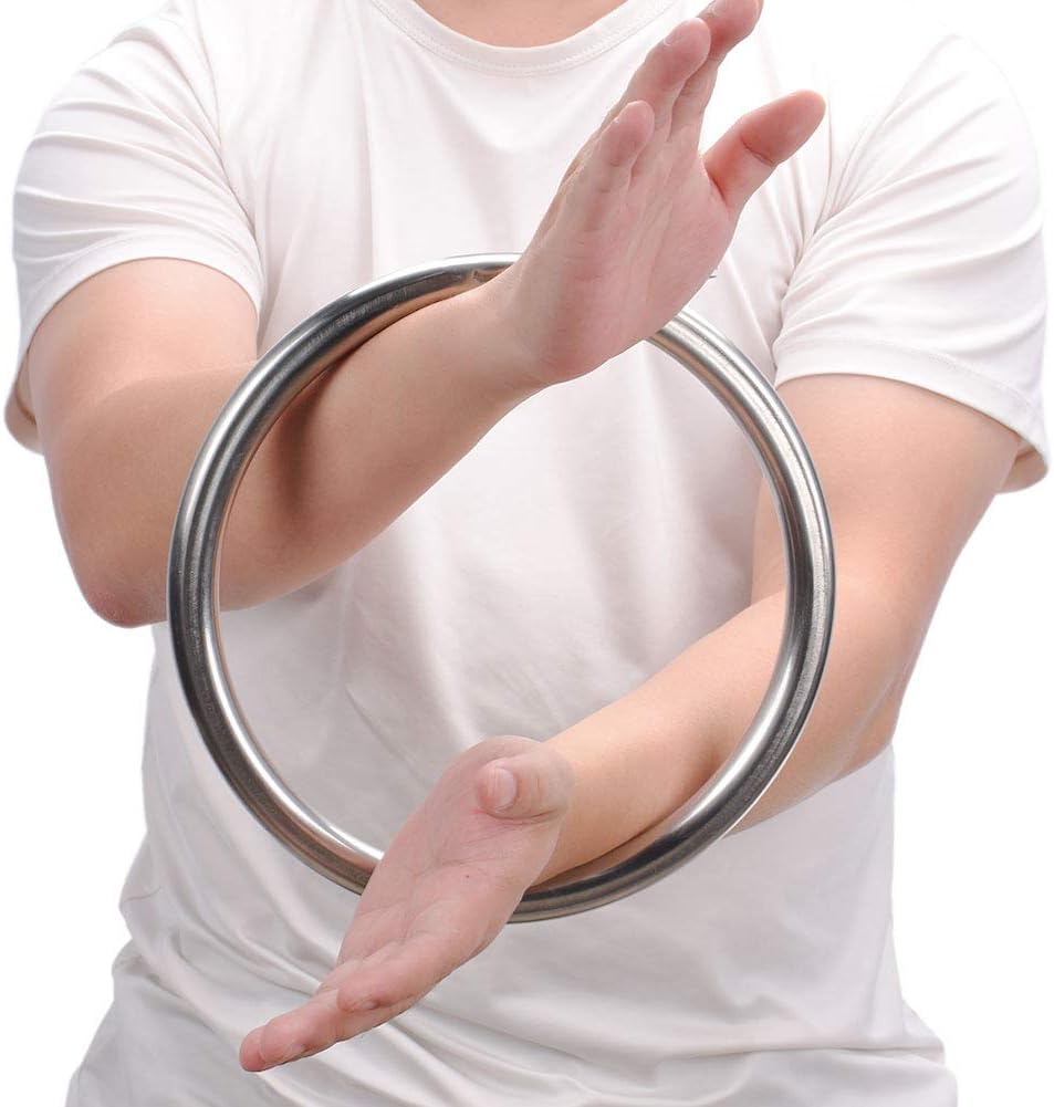 HYOUT Wing Chun Stainless Ring Yewen Sau Sticky Hand Strength Training Tsun Siu Lum Kung Fu Self Defense