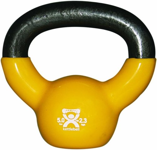 CanDo Vinyl-Coated Kettlebell, Red, 7.5 Pound