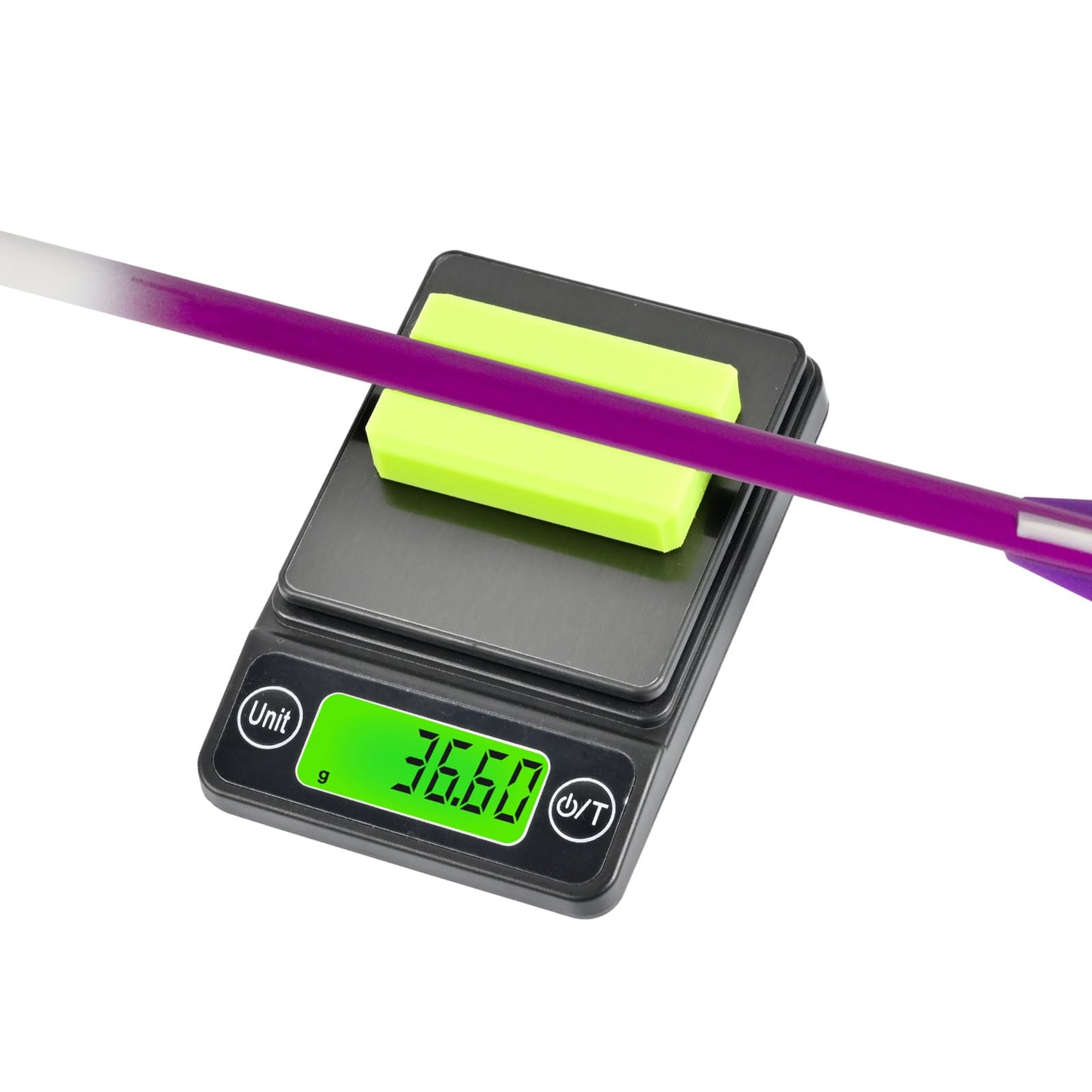 FENJANER Archery Scale with Arrow Holder - Large Backlight LCD Display - Easy to Read - 3086 Grains x 0.1gn - 200 Grams x 0.01g - Including Batteries