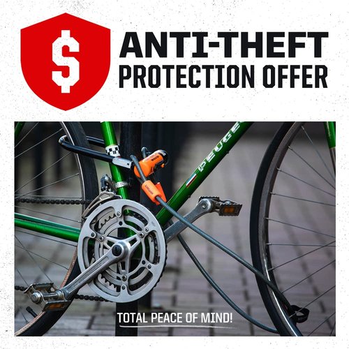 Kryptonite KryptoLok Combo Bike U-Lock, Anti-Theft Security, 12.7mm Steel Shackle, 4-Digit Resettable Combination, U-Shape, Black