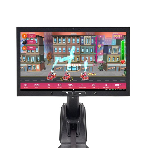 Aviron Strong Series Rower: 22" HD Touchscreen, Dual Air & Magnetic Resistance up to 100 lbs. Game-Based Workouts, Streaming, Compact Design