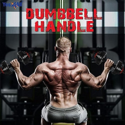 Bundle of Yes4All 1.15-inch Cast Iron Weight Plates Set for Dumbbells + Dumbbell Handle Bar 1.15-inch for Strength Training, Full Body Workout & Muscle Building