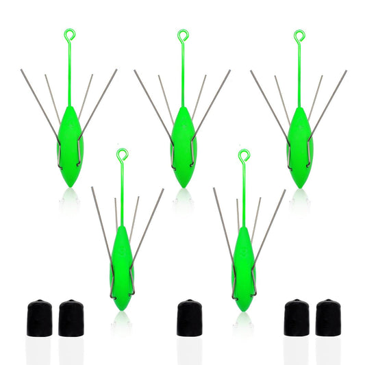 Aollerfilery 5 PCS Sputnik Sinker Fishing Weights - Heavy-Duty Long Tail Spider Sinkers for Saltwater Surf Casting, Catfishing, and Beach Adventures in Ocean Sea Sand (5,Ounces)