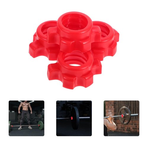 Yardwe 4 Pcs Dumbbell Bar Nut, Barbell Screw Clamps for Secure Weight Fixation, Home Fitness Equipment Accessories, Easy to Install, Fits 1 Inch Standard Bars