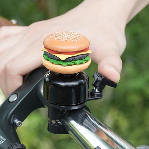 MAOMCIAI Kid's Bike Bell,Food Bike Bell,Bike Bell, Cute Cycling for Toddler Children Boys Girls,Bicycle Bell for Girls, Bike Horn, Toddler Bike Bells, Also Fit Balance Bike and Scooter (Hamburger)