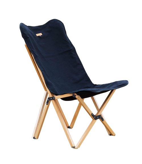 S'more Outdoor Camping Butterfly Chair - Folding Beach & Reclining Chair for Camping, Picnic, Beach, Hiking, Travel - Easy Setup, Black