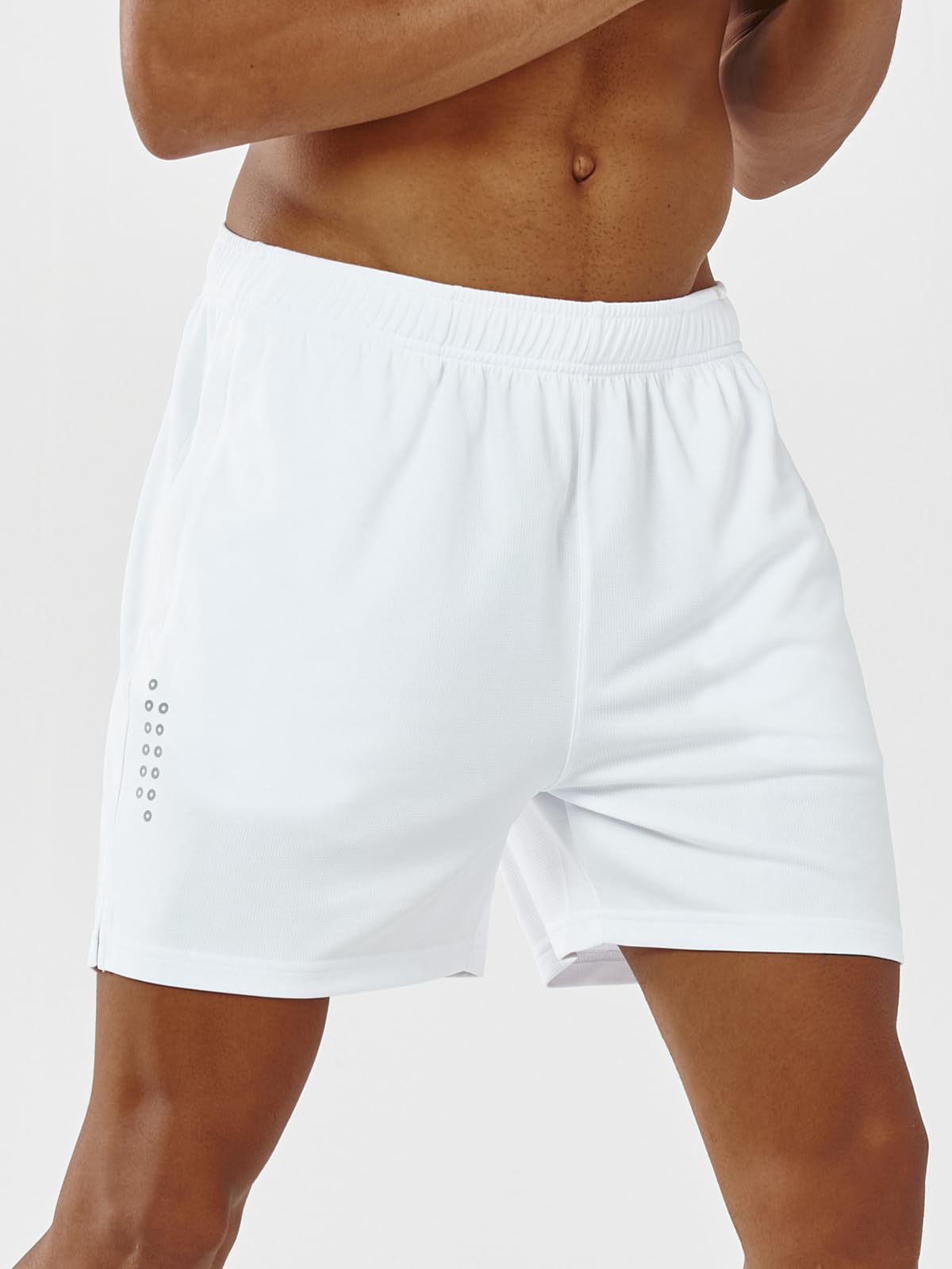 NORTHYARD Men's 5" Athletic Running Shorts Workout Gym Quick Dry Shorts Lightweight Mesh Tennis Shorts for Men Exercise White