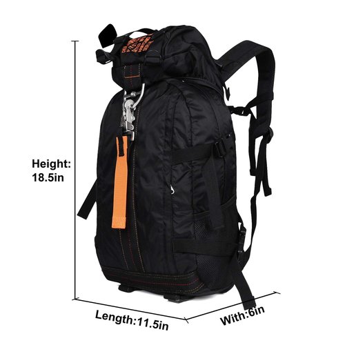 PAIWPHLI Tactical Backpack Flight Parachute Pack Large Lightweight Travel Backpack with Molle for Outdoor (Black)