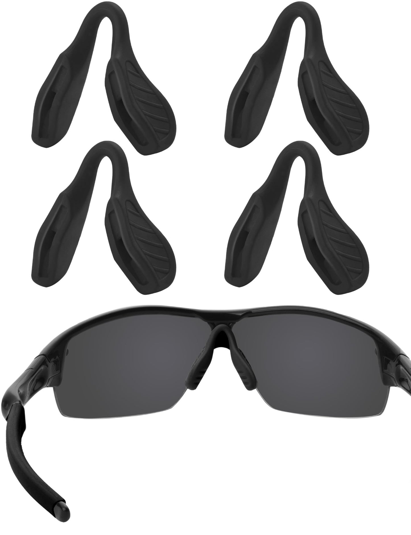 EZReplace Replacement Nose Pads for Oakley Radar Path/Radar Pitch/Radar EV Path/Radar Edge/Radar XL/RadarLock Path Sunglasses 4 Pairs (Black)