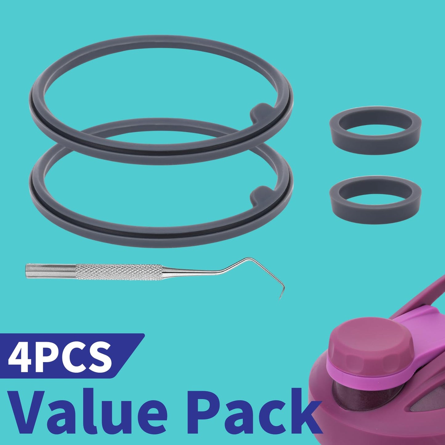 5PCS Shaker Cup Gasket Replacement for BlenderBottle Strada Twist Cap Shaker Cup Insulated Stainless Steel Water Bottle，Silicone sealing gasket parts，Compatible with BlenderBottle Strada (Twist Cap)