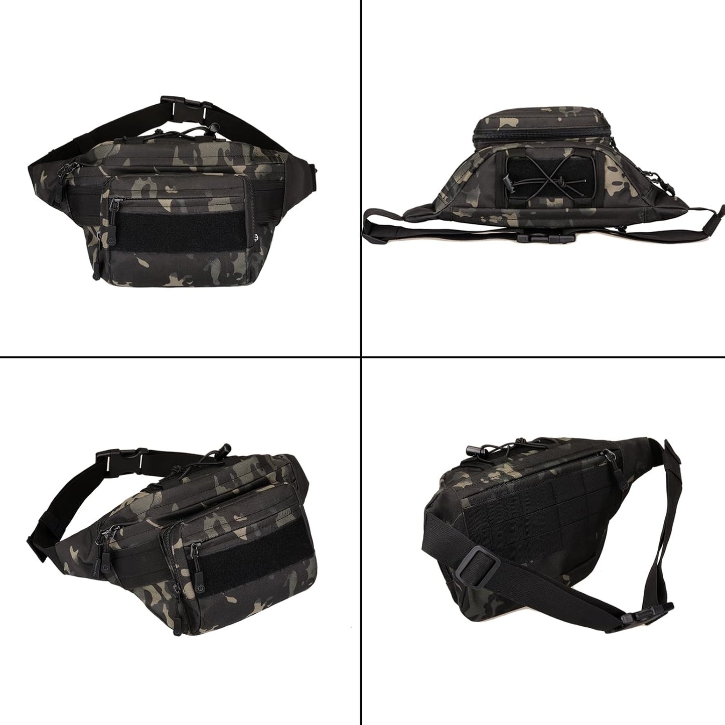 ArcEnCiel Tactical Fanny Pack for Men Waist Bag Military Hip Belt Outdoor Hiking Fishing Bumbag with Patch