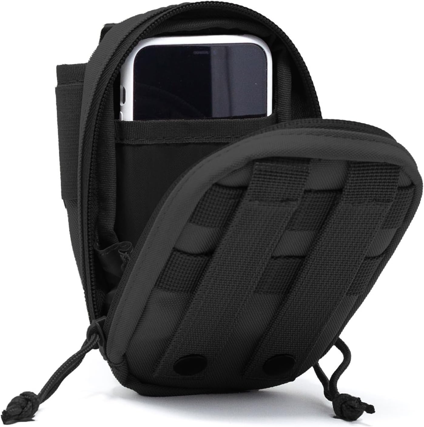 Rugged MOLLE Phone Holder Pouch - 3VGEAR Tech Accessory with 2 Micro-Fleece Pockets