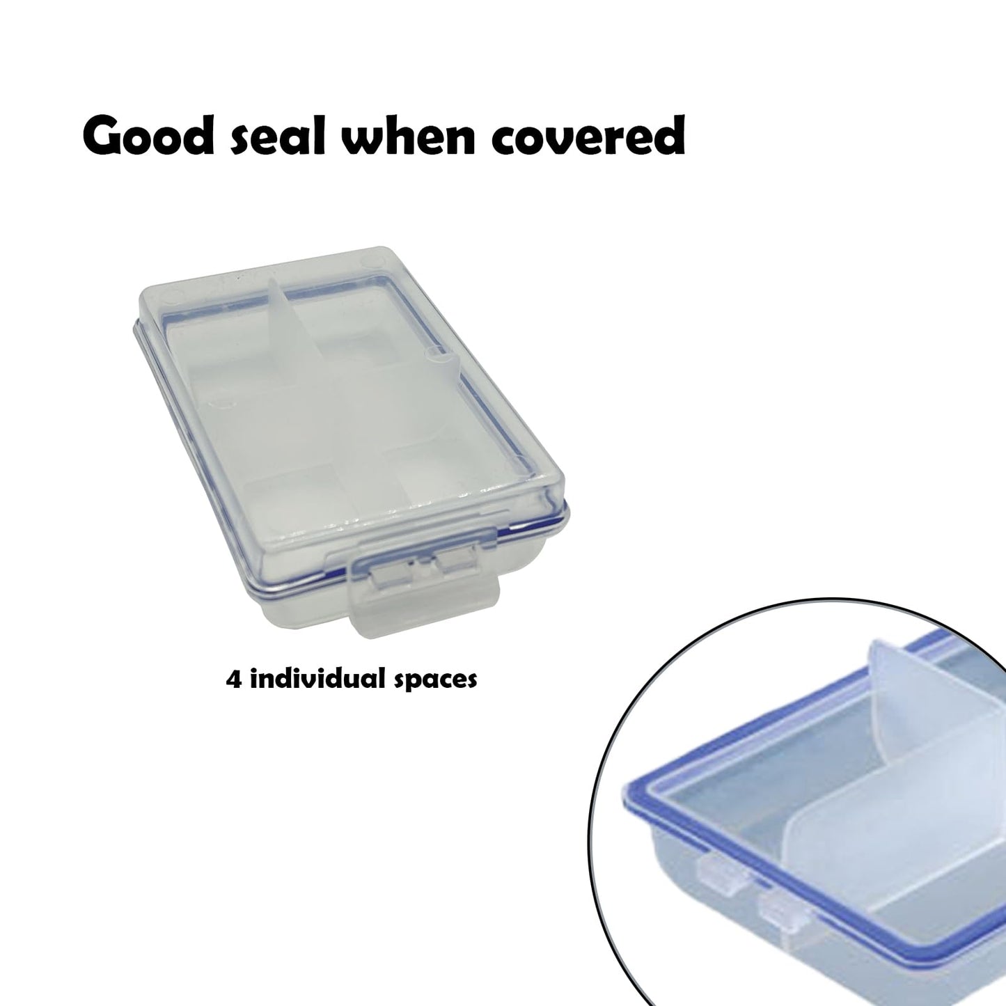 4 Pack Small Tackle Box Organizer, Mini Tackle Box Fishing Tackle Box Organizer Snackle Box Container with Dividers for Hook Lures Flies Fly Tying