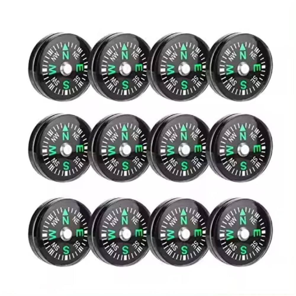 JEVLON 50 Pieces Mini Compass Small Button for Kids 20mm Bulk Hiking Liquid Filled Survival Set Camping Boating Touring Backpacking Outdoor Activities