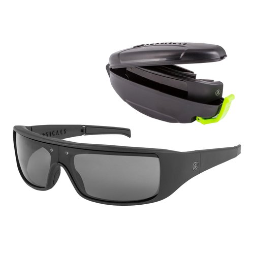 POPGEAR Mens Sport Sunglasses, Womens Polarized Sunglasses, Grilamid TR90, Made in Italy, Easily Collapse For Compact Storage - Polarized Sunglasses, Matte Black Frame, Gray Lenses