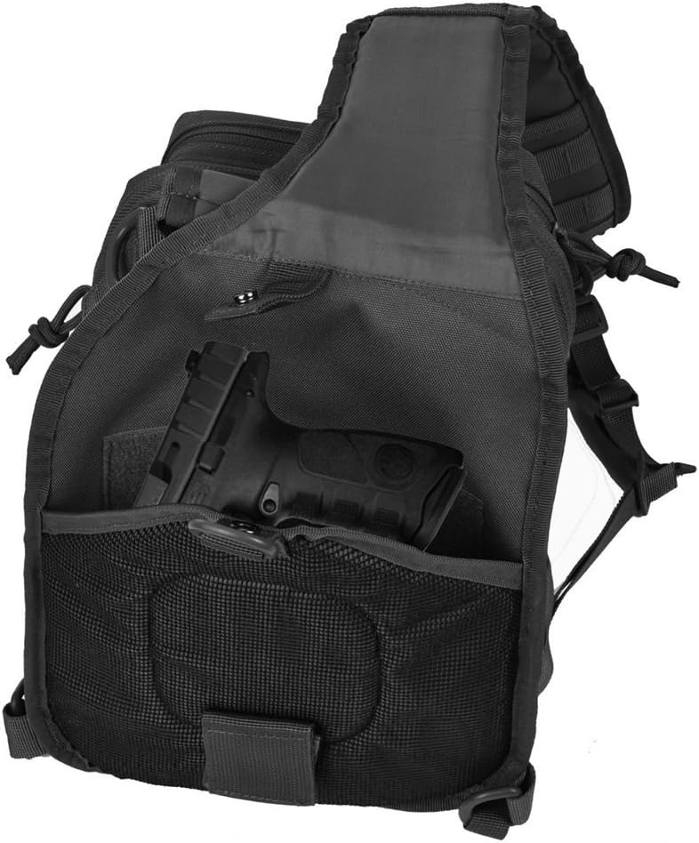 FAMI Tactical Sling Bag Pack Military Rover Shoulder Backpack EDC Assault Range Bag, Water-Resistant with Flag Patch