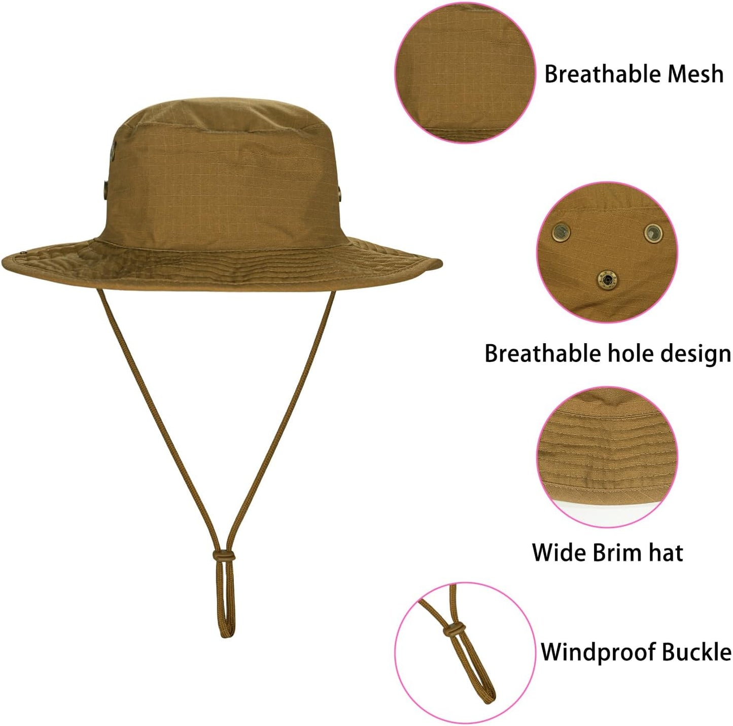 UPF 50+ Sun Hat | Foldable Boonie Hat for Men & Women | Fishing & Hiking