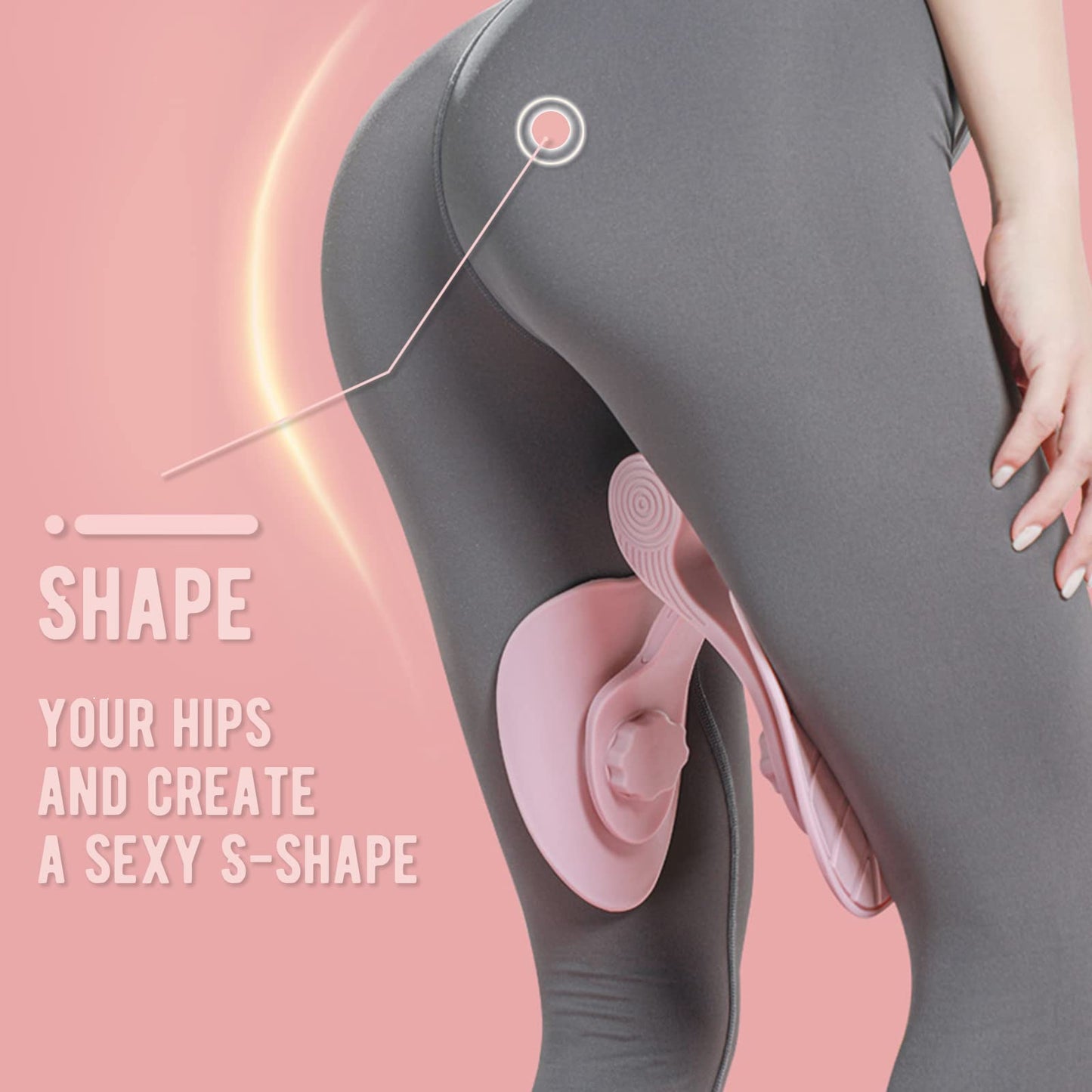 homimanor 26lb Thigh Trainer Thigh Exerciser, Hip & Inner Thigh Exercise Equipment, Pelvic Floor Muscle Trainer with Figure 8 Resistance Band for Arm Leg, Kegel Exercise Products for Women, Pink