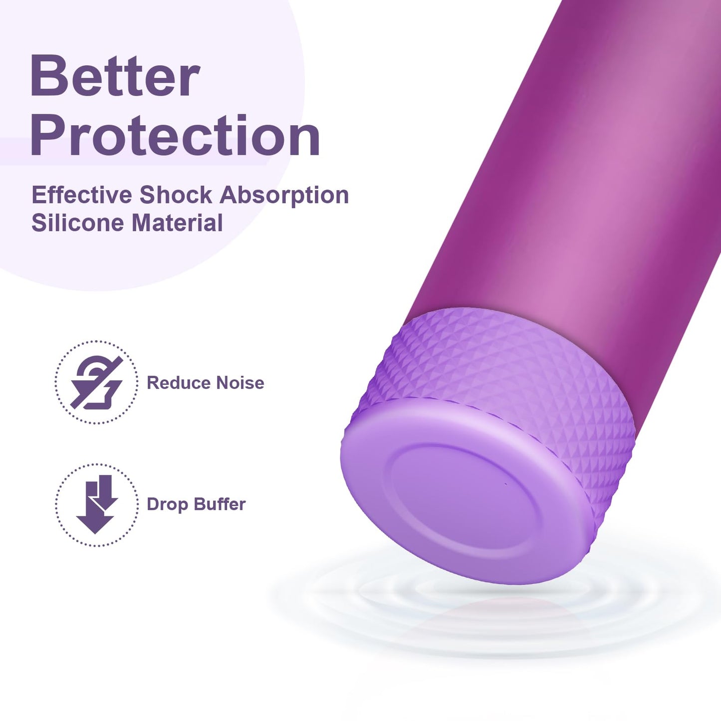 Alwenid 2PCS Silicone Water Bottle Boot for Owala 40 Oz, Anti-Slip Protective Sleeve Bottom Bumper Protector for FreeSip, Twist, and Flip Stainless Steel Water Bottles (Purple)