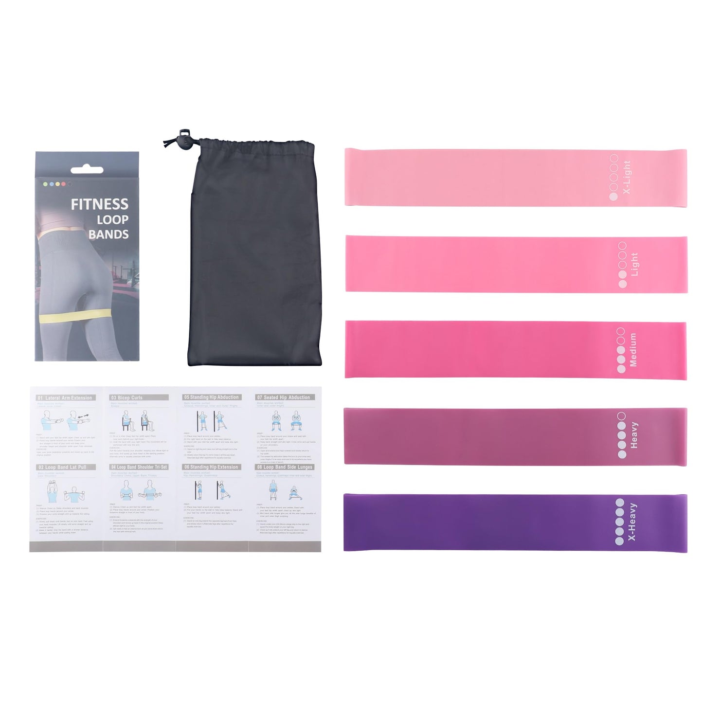 Generic Resistance Loop Exercise Bands Exercise Bands for Home Fitness, Stretching, Strength Training, Natural Latex is Non Toxic and Odorless Not curl,Elastic Workout Bands for Women Men.