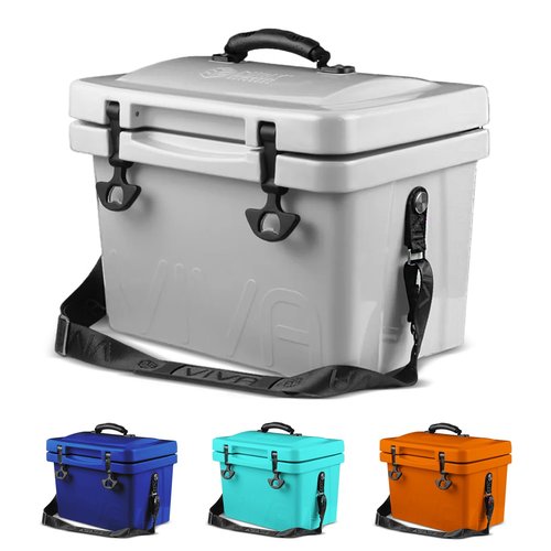 Cubix Outdoors Viva 14qt On-The-Go Personal Portable Hard Cooler Ice Chest | Everyday, Beach, Sports, Gatherings, Groceries/Market (Cloud Grey)