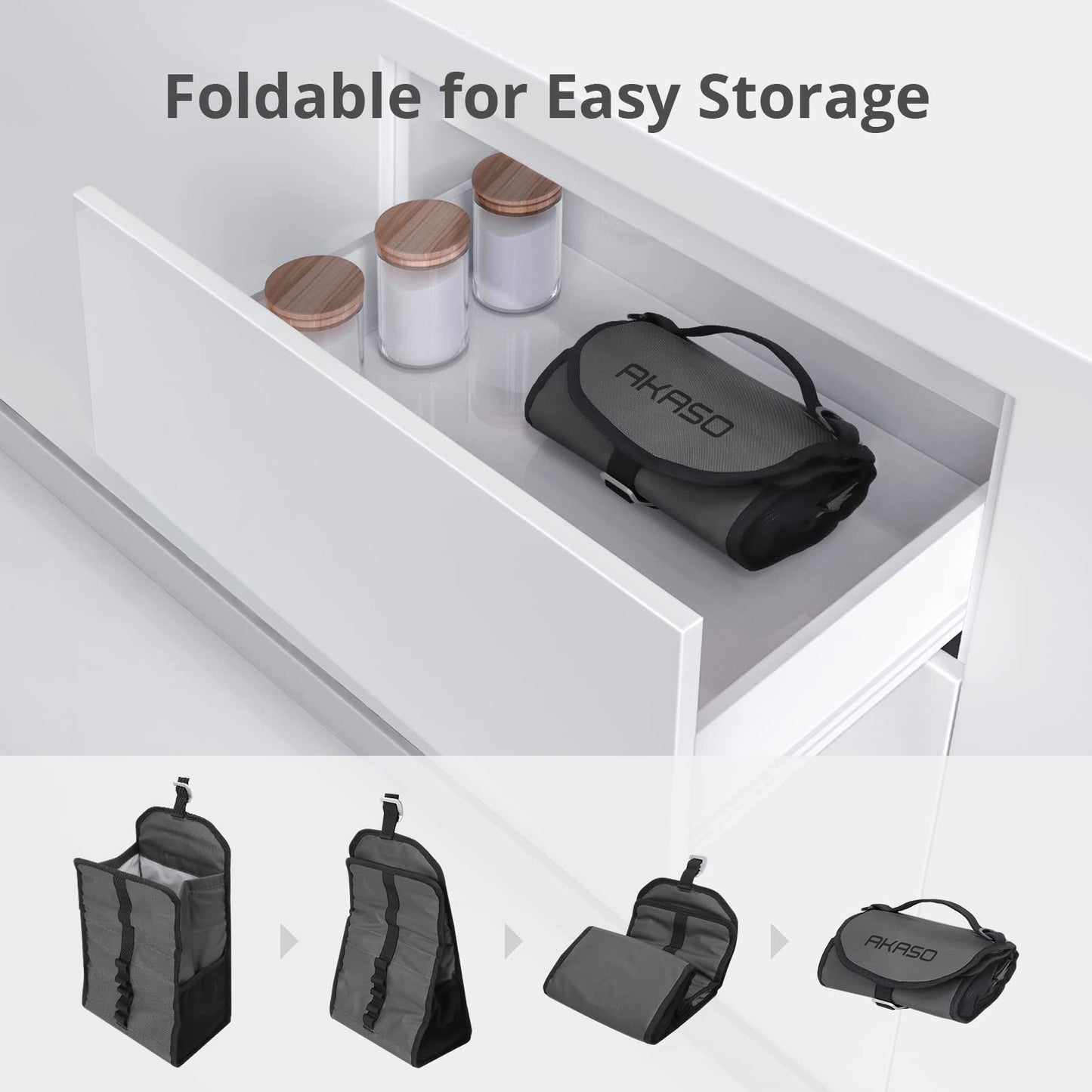 AKASO 12 Can Small Lunch Bag for Men Collapsible Leakproof Small Cooler Bag with Adjustable Shoulder Strap for Office,Work,Picnic,Camping(Dark Gray)