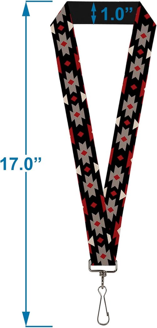 Buckle-Down Lanyard-1.0"-Navajo Black/Gray/red