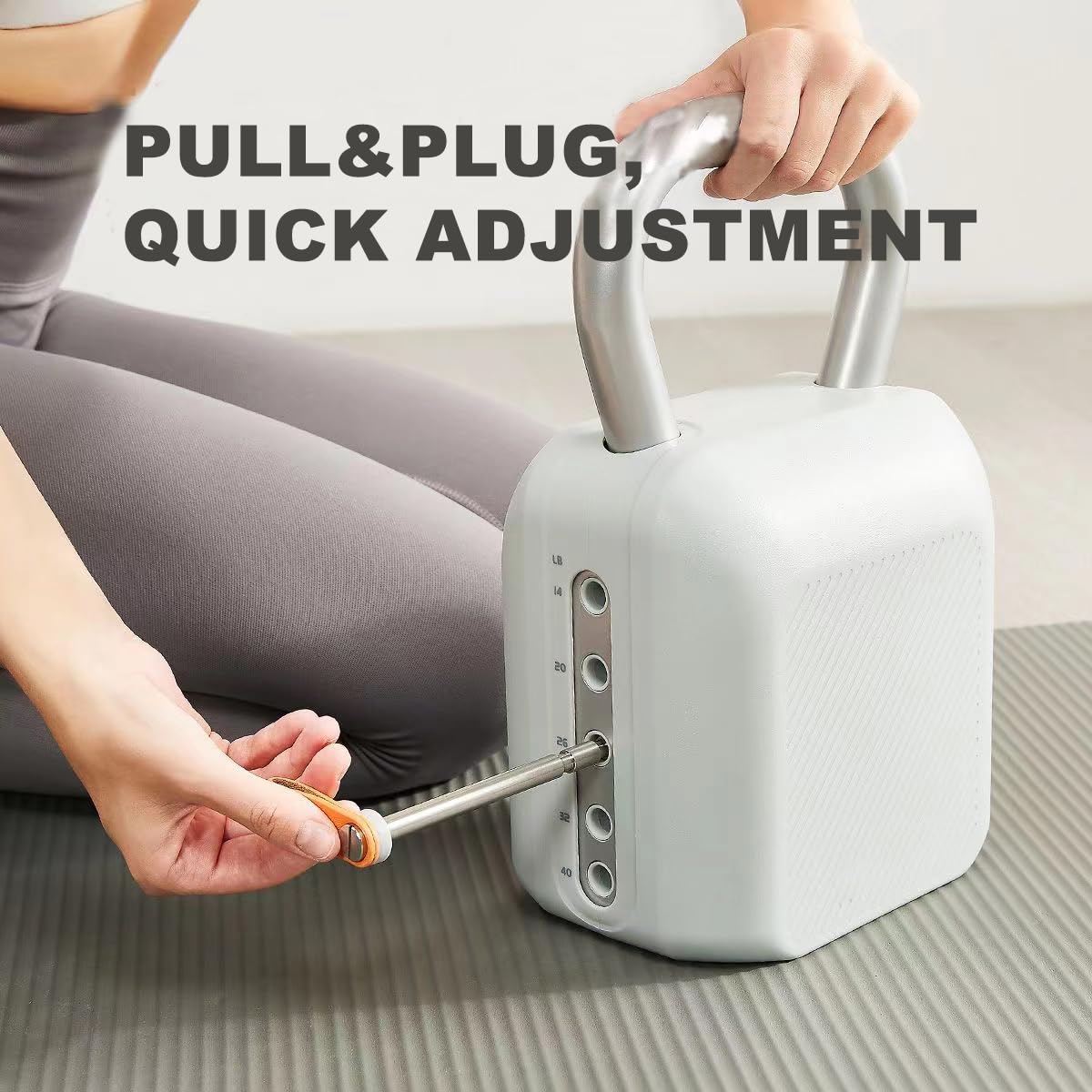 Adjustable Kettlebell Set，6-in-1 Quick Weight Change 8.5-40lb, Kettle Grip，Space-Saving Design for Home Gym Combo, Suitable for Strength Training