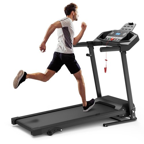 FLIMDER Folding Treadmills for Home, Treadmills with Incline Compact Treadmill 300 LBS Capacity with 12 HIIT Modes LED Display Walking Pad Treadmill with Large Running Area