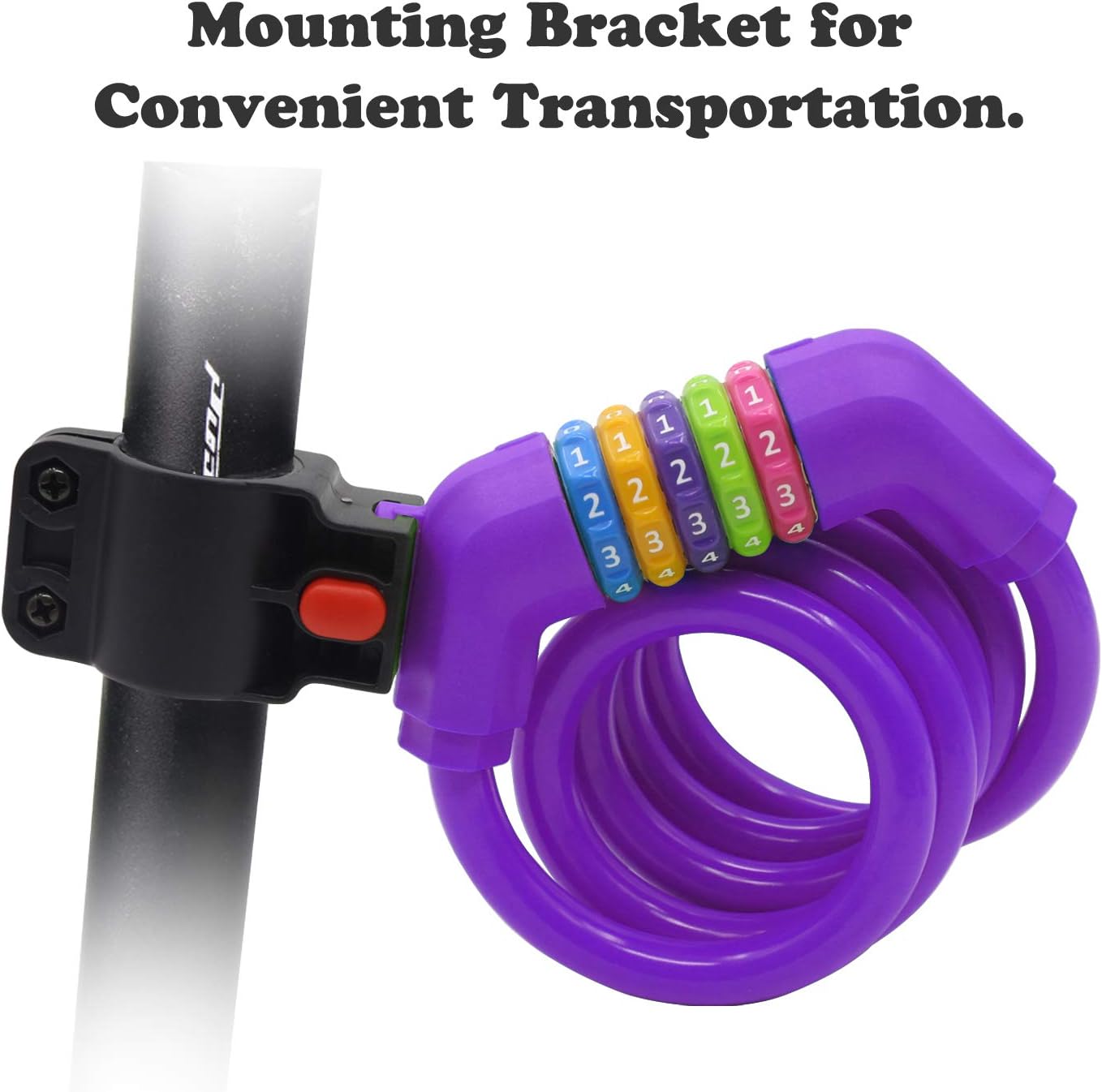 Sport Bike Lock Cable, 4-Feet Bicycle Cable Lock with 5-Digit Resettable Combination Bike Cable Lock Orange